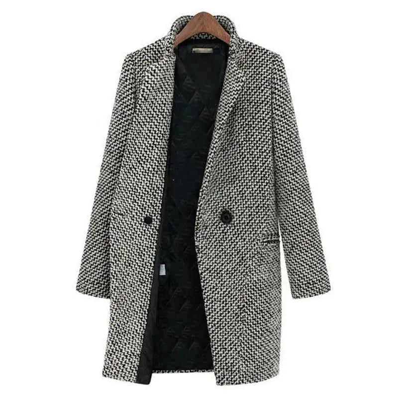 Cappotto Donna Tweed Elegante – Doppio Petto, Stile Classico
