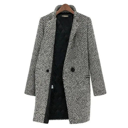 Cappotto Donna Tweed Elegante – Doppio Petto, Stile Classico