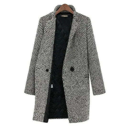 Cappotto Donna Tweed Elegante – Doppio Petto, Stile Classico