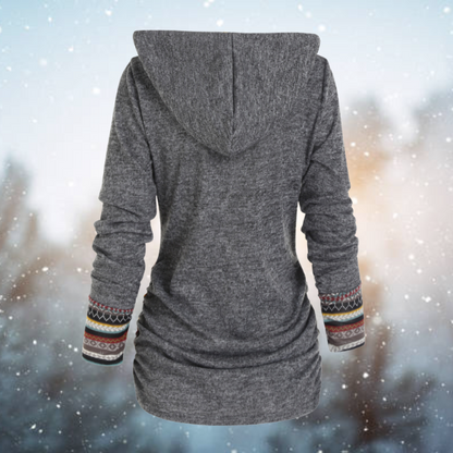 WinterNest Hoodie™ Felpa Invernale con Cappuccio a Fantasia – Stile, Comfort e Calore